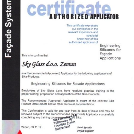 Sika-certificate